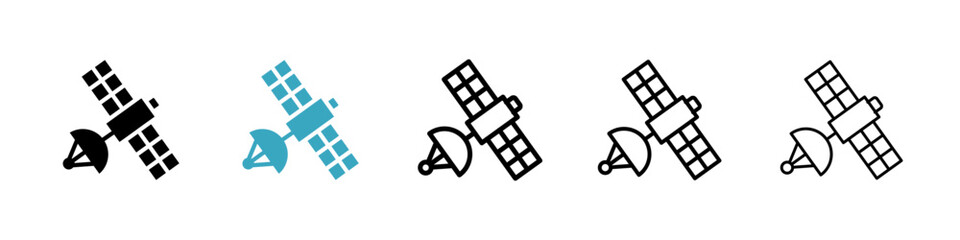 Poster - Satellite icons in Multiple Styles Set. Vector Illustration