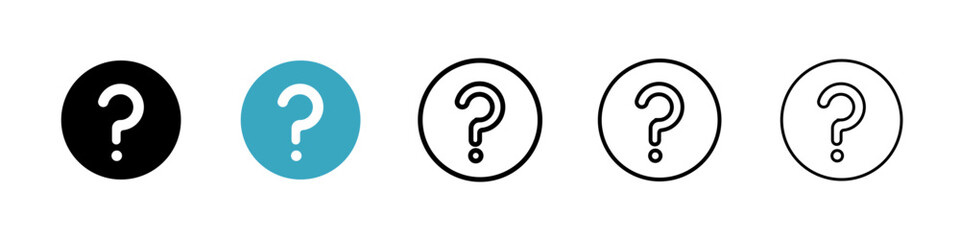 Poster - Question icons in Multiple Styles Set. Vector Illustration
