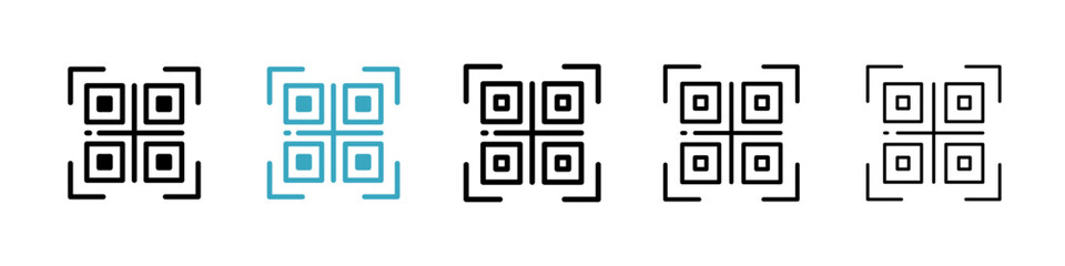 Poster - QR code icons in Multiple Styles Set. Vector Illustration