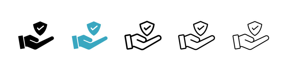 Poster - Protection icons in Multiple Styles Set. Vector Illustration