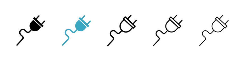 Poster - Plug icons in Multiple Styles Set. Vector Illustration