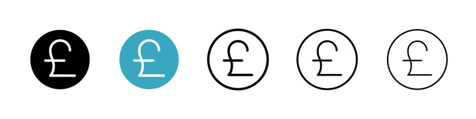 Poster - Pound icons in Multiple Styles Set. Vector Illustration