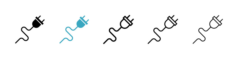 Poster - Plug icons in Multiple Styles Set. Vector Illustration