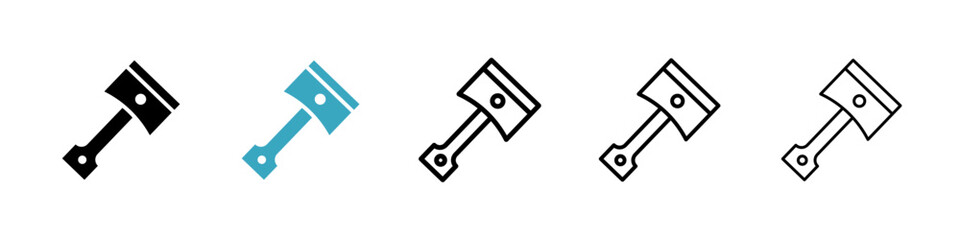 Poster - Piston icons in Multiple Styles Set. Vector Illustration