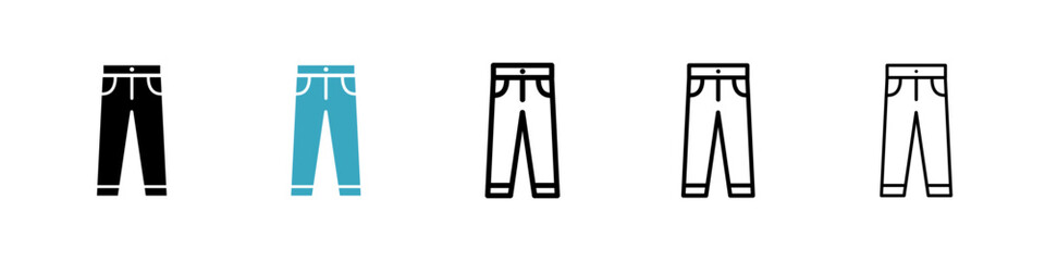 Poster - Pants icons in Multiple Styles Set. Vector Illustration