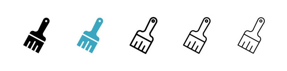 Poster - Paint brush icons in Multiple Styles Set. Vector Illustration