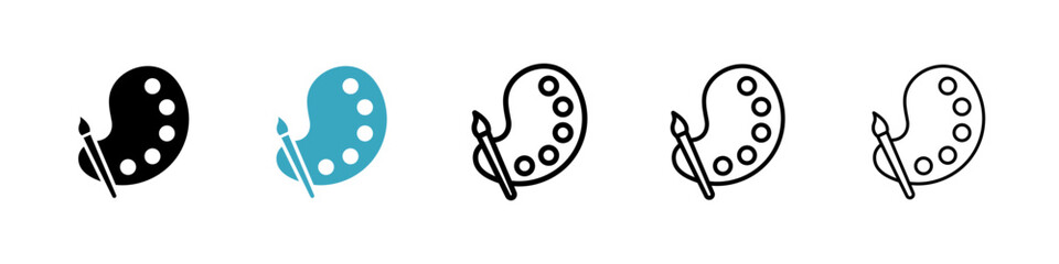 Poster - Paint icons in Multiple Styles Set. Vector Illustration