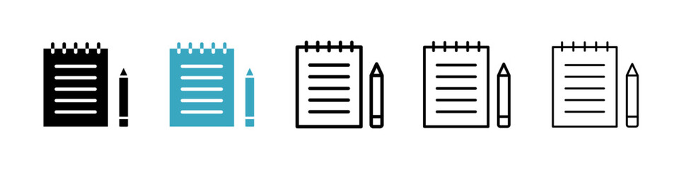 Poster - Notepad icons in Multiple Styles Set. Vector Illustration