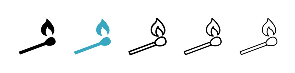 Poster - Matches icons in Multiple Styles Set. Vector Illustration