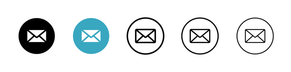 Poster - Mail icons in Multiple Styles Set. Vector Illustration