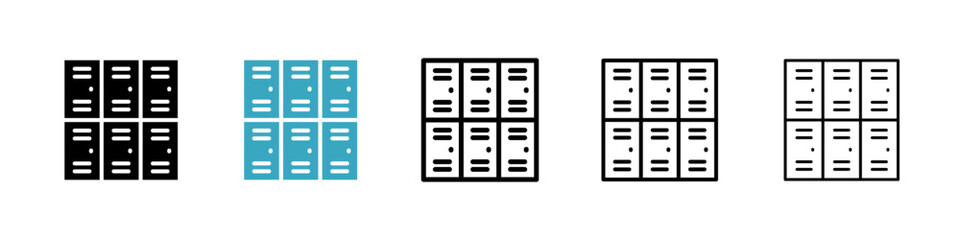 Poster - Lockers icons in Multiple Styles Set. Vector Illustration