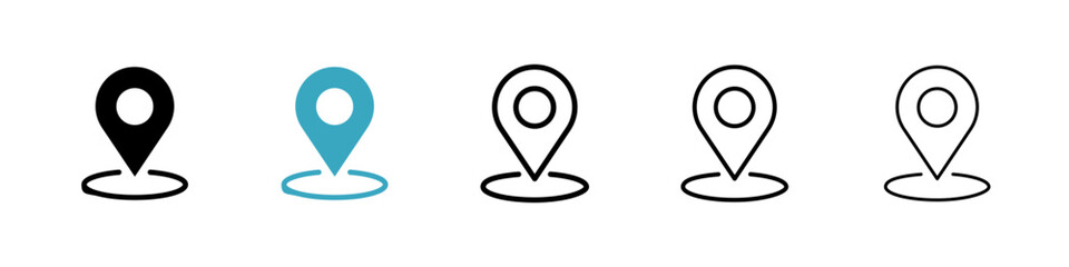 Poster - Location pin icons in Multiple Styles Set. Vector Illustration
