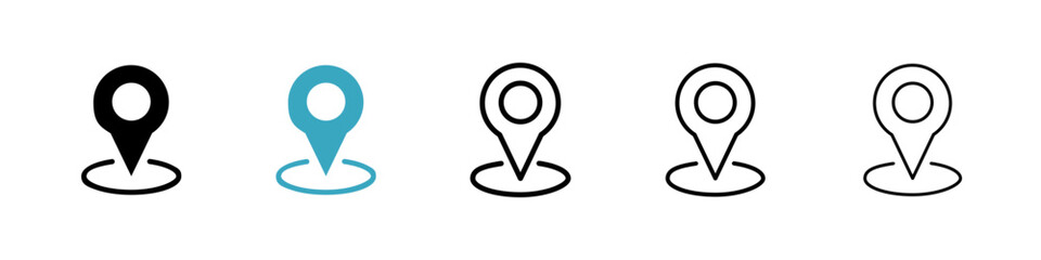 Poster - Location pin icons in Multiple Styles Set. Vector Illustration