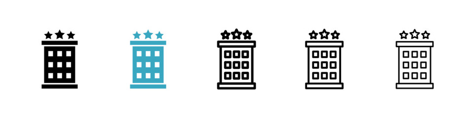 Poster - Hotel icons in Multiple Styles Set. Vector Illustration