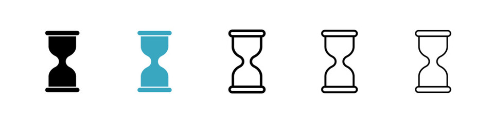 Poster - Hourglass icons in Multiple Styles Set. Vector Illustration