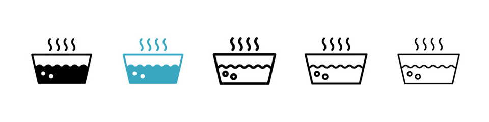 Poster - Hot Water icons in Multiple Styles Set. Vector Illustration
