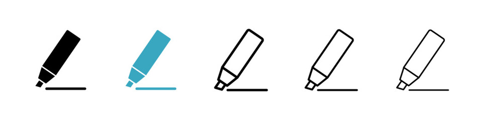 Leinwandbilder - Highlighter icons in Multiple Styles Set. Vector Illustration