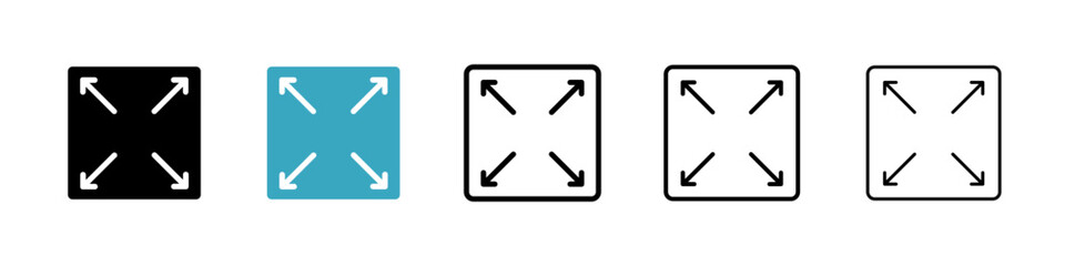 Poster - Full size icons in Multiple Styles Set. Vector Illustration