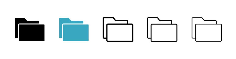 Poster - Folder icons in Multiple Styles Set. Vector Illustration