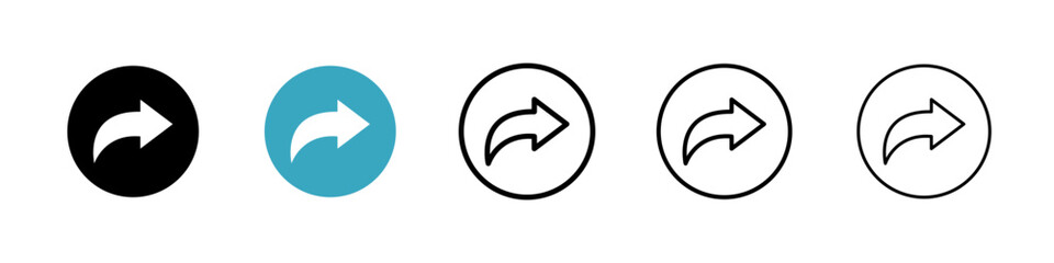 Poster - Forward icons in Multiple Styles Set. Vector Illustration