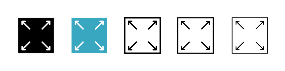 Poster - Fullscreen icons in Multiple Styles Set. Vector Illustration