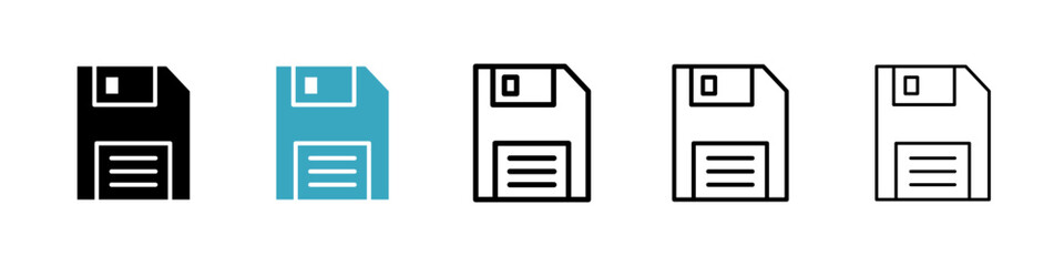 Poster - Floppy disk icons in Multiple Styles Set. Vector Illustration