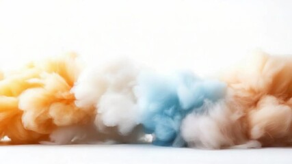 Poster - color burst abstract: an abstract image featuring vibrant swirls of orange, white, and blue ink crea