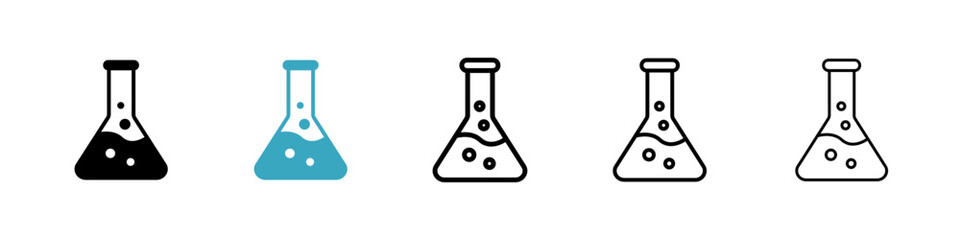 Poster - Flask icons in Multiple Styles Set. Vector Illustration