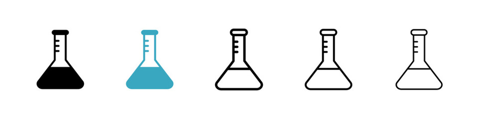 Poster - Flask icons in Multiple Styles Set. Vector Illustration