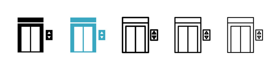 Poster - Elevator icons in Multiple Styles Set. Vector Illustration