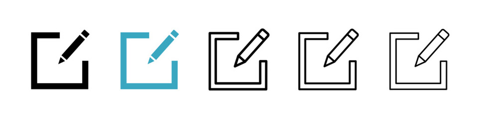 Poster - Edit button icons in Multiple Styles Set. Vector Illustration