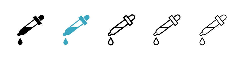 Poster - Dropper icons in Multiple Styles Set. Vector Illustration