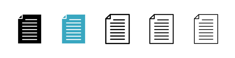 Poster - Document icons in Multiple Styles Set. Vector Illustration