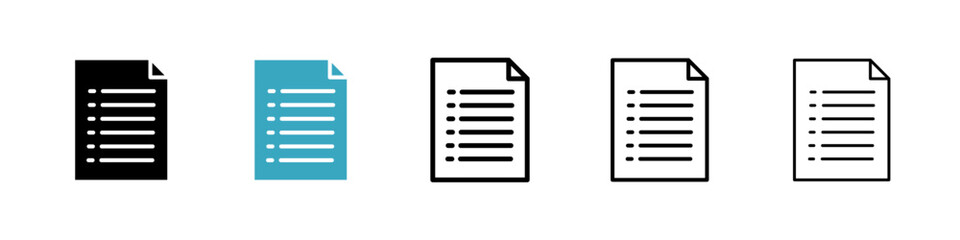 Poster - Document icons in Multiple Styles Set. Vector Illustration