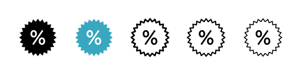 Poster - Discount icons in Multiple Styles Set. Vector Illustration