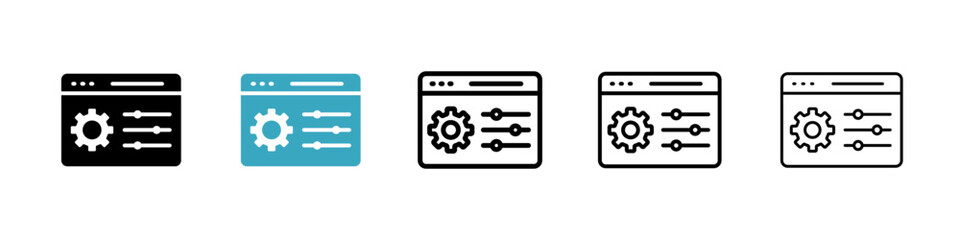 Poster - Control panel icons in Multiple Styles Set. Vector Illustration