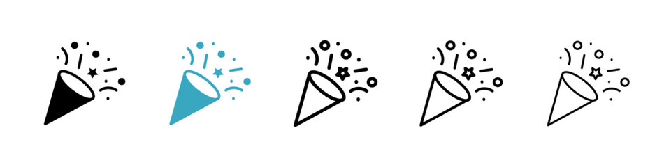Poster - Confetti icons in Multiple Styles Set. Vector Illustration