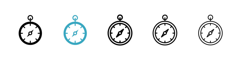 Poster - Compass icons in Multiple Styles Set. Vector Illustration