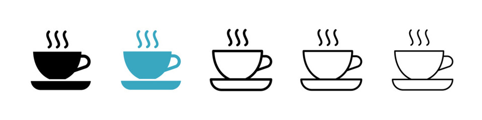 Poster - Coffee icons in Multiple Styles Set. Vector Illustration
