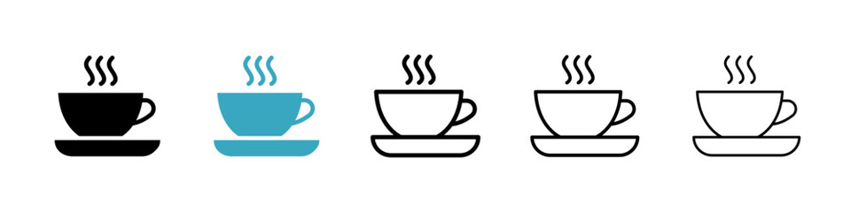 Poster - Coffee icons in Multiple Styles Set. Vector Illustration