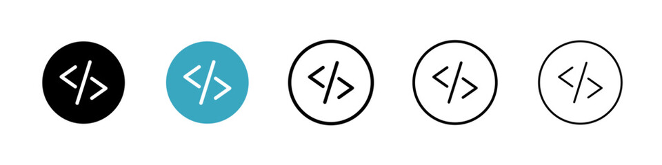 Poster - Code icons in Multiple Styles Set. Vector Illustration