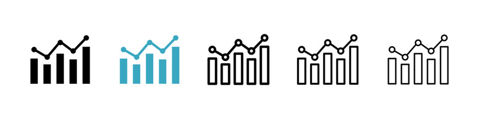 Poster - Chart icons in Multiple Styles Set. Vector Illustration