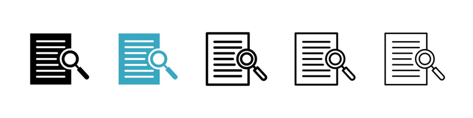 Poster - Case study icons in Multiple Styles Set. Vector Illustration