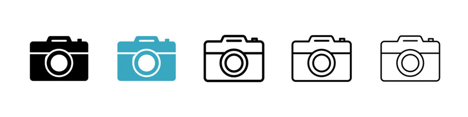Poster - Camera icons in Multiple Styles Set. Vector Illustration