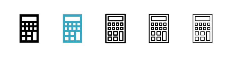 Poster - Calculator icons in Multiple Styles Set. Vector Illustration