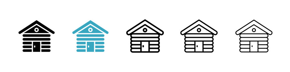Poster - Cabin icons in Multiple Styles Set. Vector Illustration