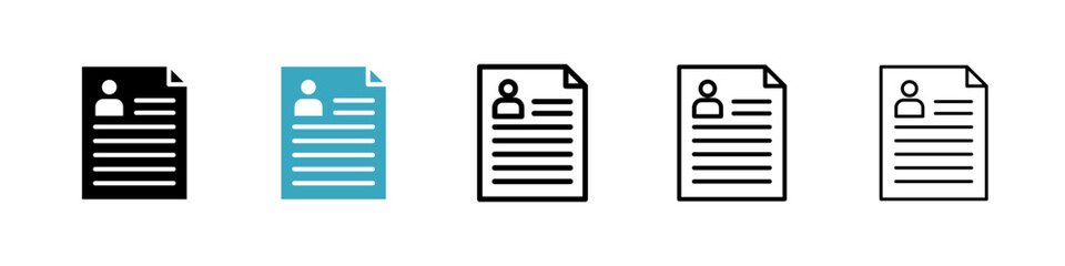 Poster - CV icons in Multiple Styles Set. Vector Illustration