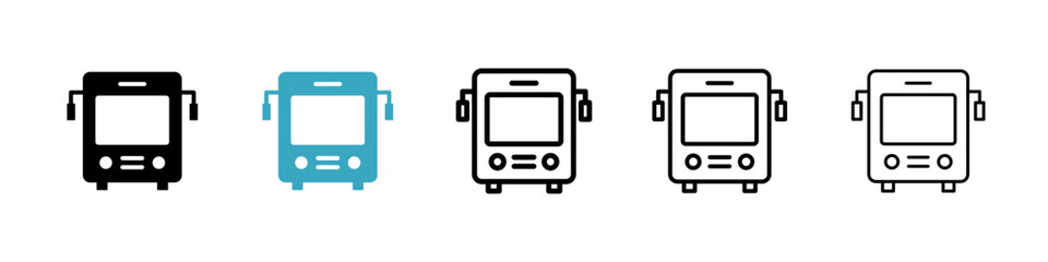 Poster - Bus icons in Multiple Styles Set. Vector Illustration