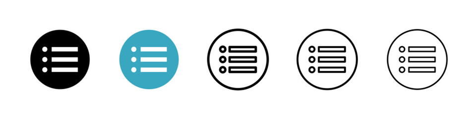 Poster - Bulleted list icons in Multiple Styles Set. Vector Illustration