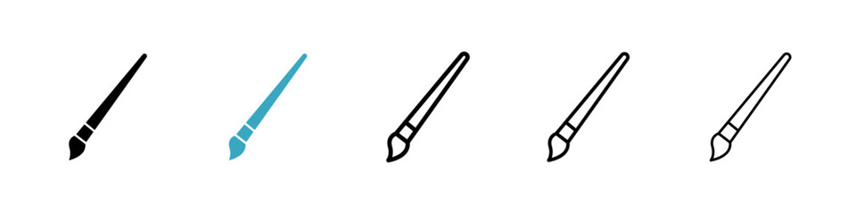 Poster - Brush icons in Multiple Styles Set. Vector Illustration